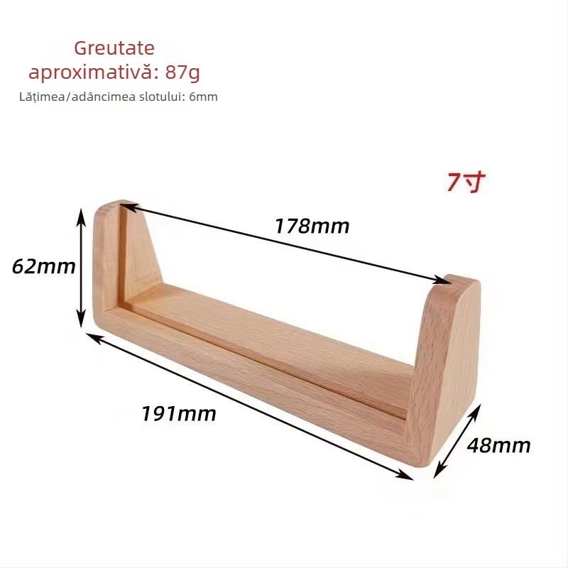 Suport de afișaj în formă de U din lemn pentru calendar și ramă foto – lemn de nuc și fag, stil minimalist