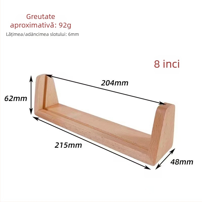 Suport de afișaj în formă de U din lemn pentru calendar și ramă foto – lemn de nuc și fag, stil minimalist