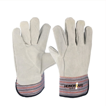 Mănuși de sudură din pânză și piele de vită DH905, groase și rezistente la uzură, pentru sudură electrică, lungime 26 cm, reutilizabile, brand Good Staff