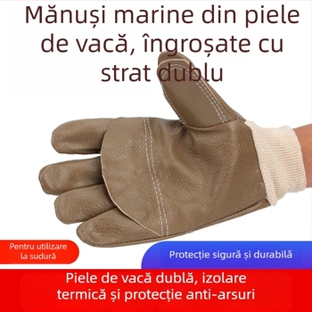 Mănuși groase de sudură din piele de vițel, lungime scurtă, protecție la temperaturi înalte