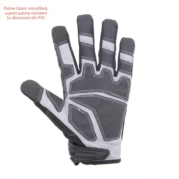 Mănuși mecanice pentru industrie construcții, cu rezistență la uzură, anti-coliziune și anti-tăiere, vârfuri tactile pentru ecran, material Super Fiber, partea din spate a mâinii mesh+TPR, palma Microfiber+PVC