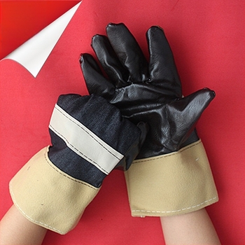 Mănuși de sudură din piele, uz industrial, lungime 270 mm, material piele, model piele cu textură florală, reutilizabile