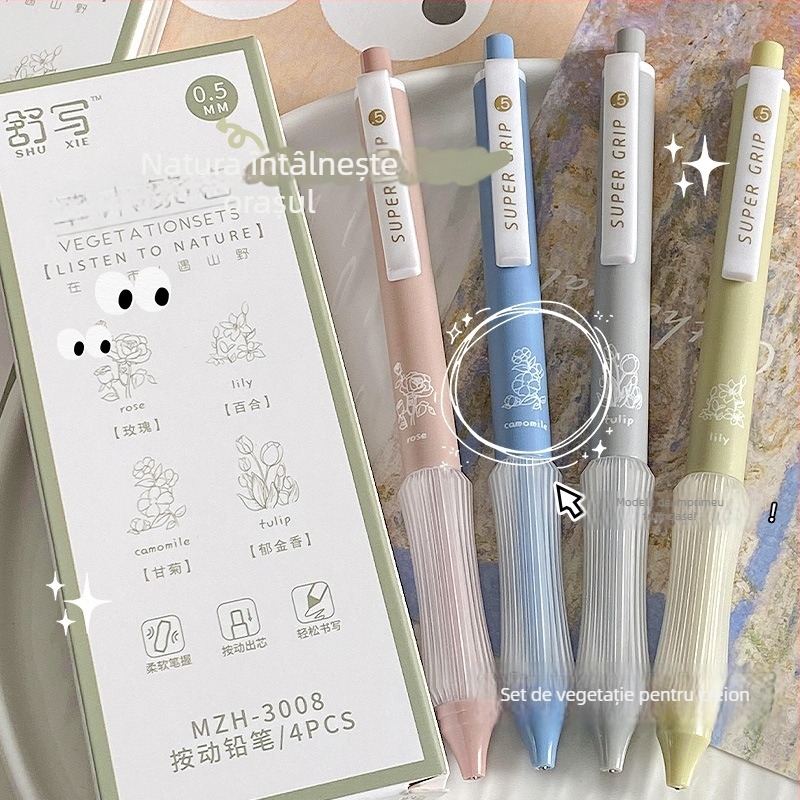 Creion mecanic HB grafit, carcasă din plastic, mecanism de avansare grafit, destinat elevilor din învățământ primar