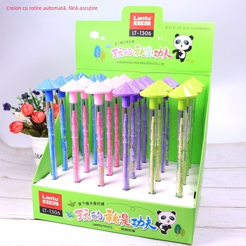 Creion cu vârf rotativ, design în formă de ou, fără ascuțire, grafit înlocuibil, Blueprint