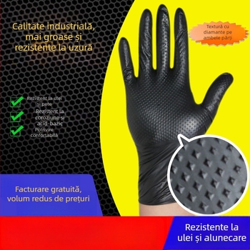 Mănuși de unică folosință cu model diamant, din cauciuc sintetic, impermeabile, rezistente la ulei, rezistente la tăiere