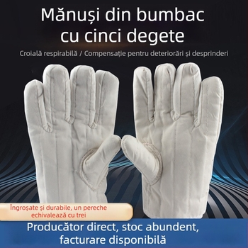 Mănuși de protecție din bumbac, cu cinci degete, izolați termic, rezistenți la temperaturi înalte