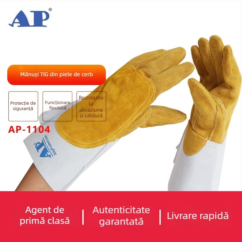 Mănuși de sudură AP-1200 Youmeng, piele de porc, pentru sudare TIG/MIG/CO2