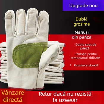 Mănuși de lucru din pânză pentru sudură – rezistență la temperaturi înalte, 27 cm lungime, Sevesta Shield, pentru sudură electrică și tăiere, reparații ale utilajelor