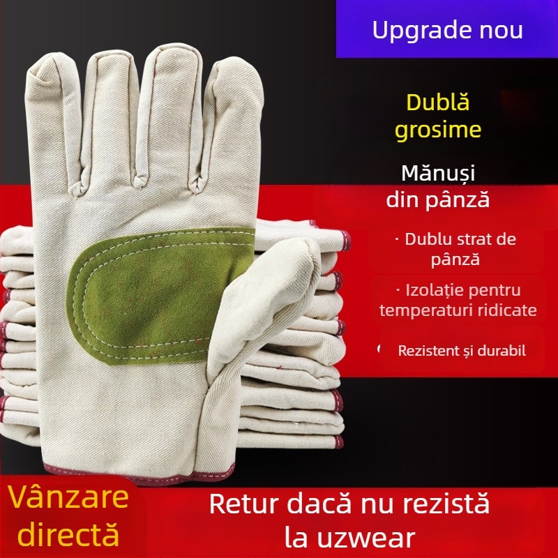 Mănuși de lucru din pânză pentru sudură – rezistență la temperaturi înalte, 27 cm lungime, Sevesta Shield, pentru sudură electrică și tăiere, reparații ale utilajelor