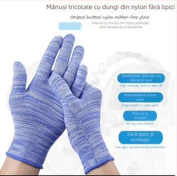 Mănuși de protecție pentru muncă cu palmă PU, respirabile, subțiri, rezistente la uzură, antiderapante, degetele acoperite cu nylon