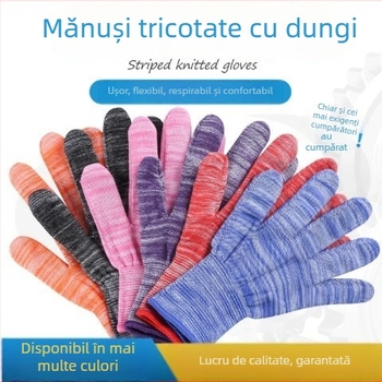 Mănuși de protecție pentru muncă cu palmă PU, respirabile, subțiri, rezistente la uzură, antiderapante, degetele acoperite cu nylon