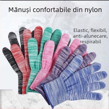 Mănuși de protecție pentru muncă cu palmă PU, respirabile, subțiri, rezistente la uzură, antiderapante, degetele acoperite cu nylon