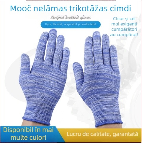 Mănuși de protecție pentru muncă cu palmă PU, respirabile, subțiri, rezistente la uzură, antiderapante, degetele acoperite cu nylon