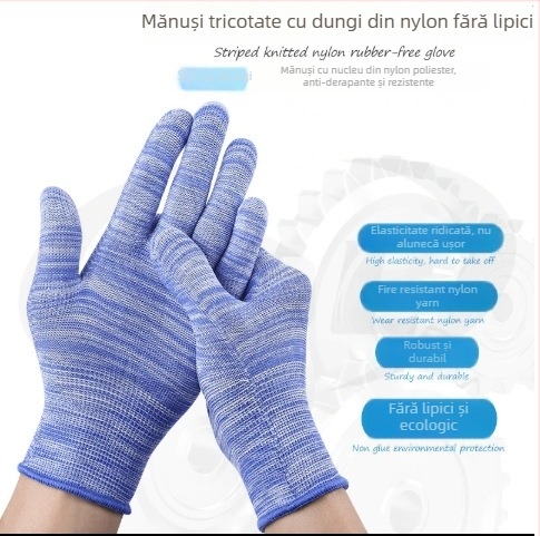 Mănuși de protecție pentru muncă cu palmă PU, respirabile, subțiri, rezistente la uzură, antiderapante, degetele acoperite cu nylon