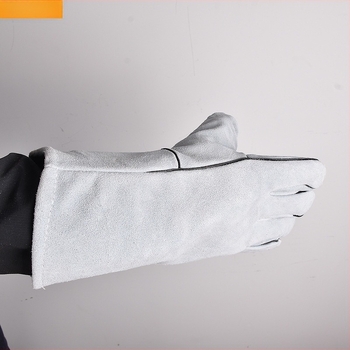 Mănuși de sudură Jin Cheng, din piele de vită, manșetă lungă, izolație termică