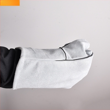 Mănuși de sudură Jin Cheng, din piele de vită, manșetă lungă, izolație termică