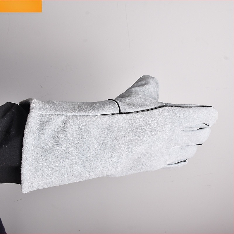 Mănuși de sudură Jin Cheng, din piele de vită, manșetă lungă, izolație termică