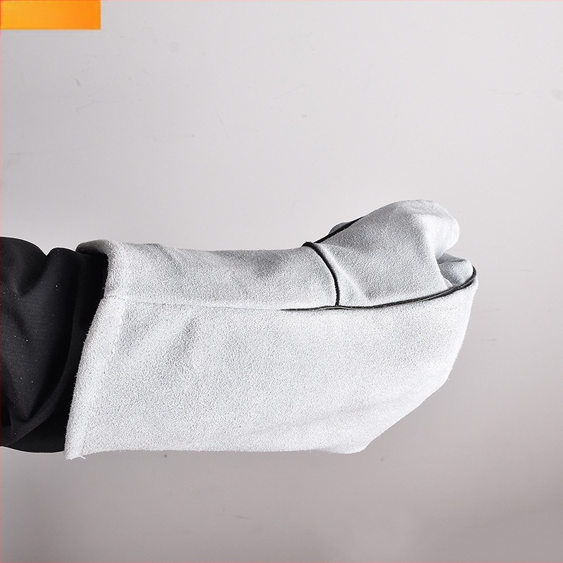 Mănuși de sudură Jin Cheng, din piele de vită, manșetă lungă, izolație termică