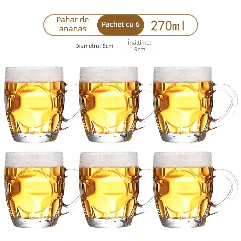 Jin Xipan cană de bere din sticlă, capacitate peste 1000 ml, două bucăți, cu logo imprimat