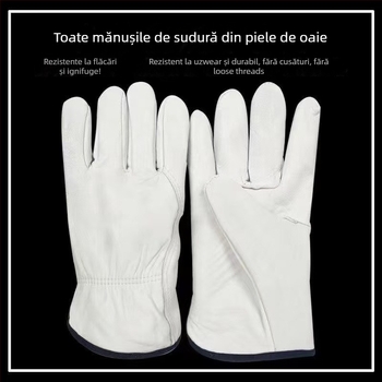 Mănuși de sudură, piele de oaie, reutilizabile, pentru sudură (Material: Piele de oaie; Tip: reutilizabile; Domeniu de utilizare: sudură; Funcția: mănuși pentru sudori)