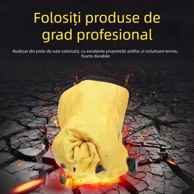 Mănuși de sudură, piele de oaie, reutilizabile, pentru sudură (Material: Piele de oaie; Tip: reutilizabile; Domeniu de utilizare: sudură; Funcția: mănuși pentru sudori)