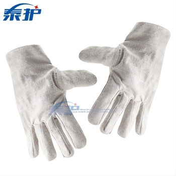 Mănuși de sudură din pânză, dublu strat, căptușire semi, lungime aproximativ 24 cm, Taihu