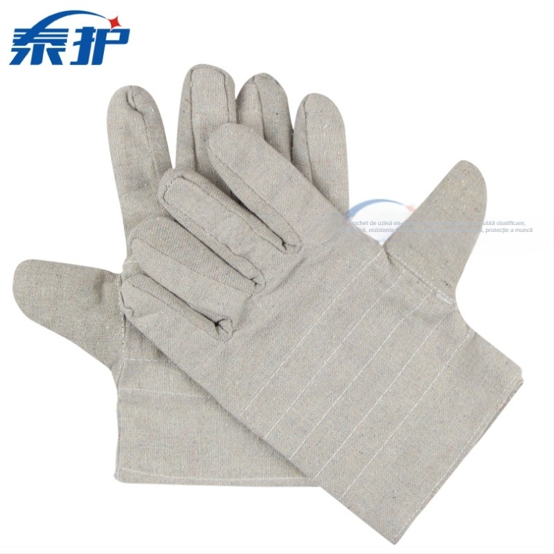Mănuși de sudură din pânză, dublu strat, căptușire semi, lungime aproximativ 24 cm, Taihu