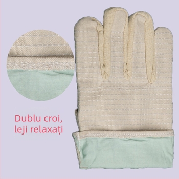 Mănuși din pânză, dublu căptușite, model Armor 24 Line, mănuși de protecție pentru sudură, industrie, lungime aproximativ 25 cm