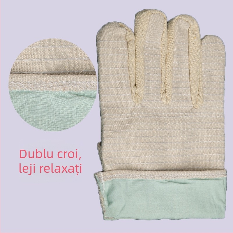 Mănuși din pânză, dublu căptușite, model Armor 24 Line, mănuși de protecție pentru sudură, industrie, lungime aproximativ 25 cm