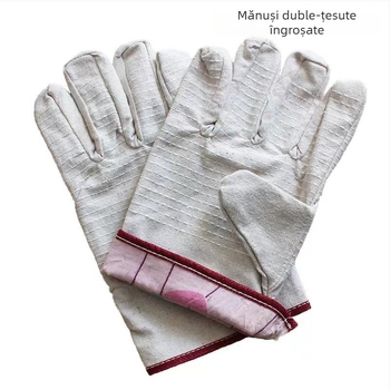 Mănuși de sudură din pânză dublu-strat, întărite cu 24 de cusături, reutilizabile, mănuși protecție pentru sudură