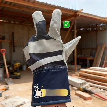 Mănuși de sudură din piele de vită cu două straturi, pentru sudură electrică și prelucrarea metalelor