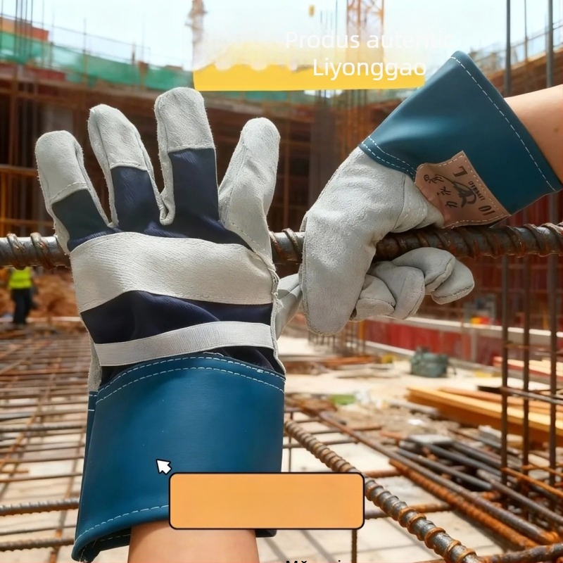 Mănuși de sudură din piele de vită cu două straturi, pentru sudură electrică și prelucrarea metalelor