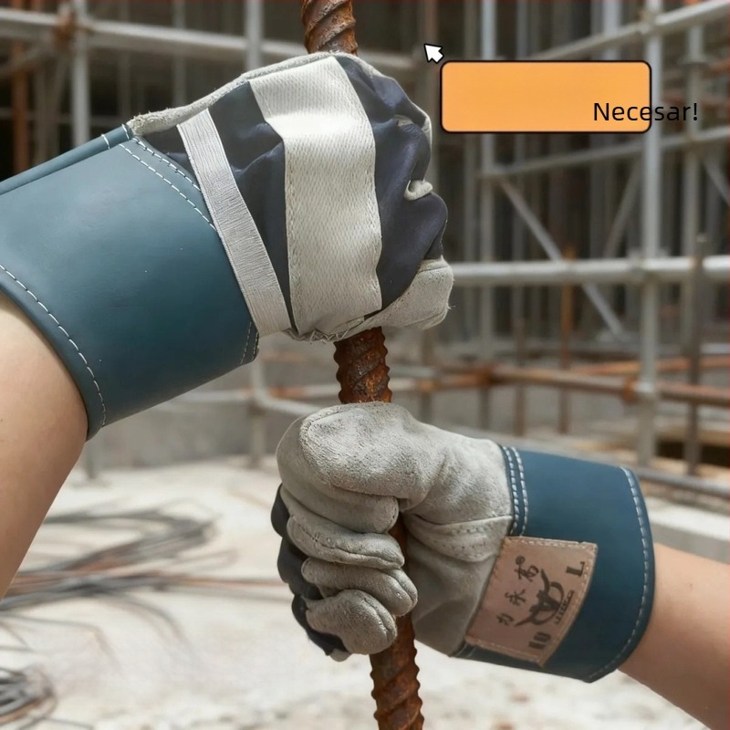 Mănuși de sudură din piele de vită cu două straturi, pentru sudură electrică și prelucrarea metalelor