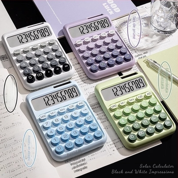 Calculator solar cu taste mecanice, stil minimalist, ecran de 12 cifre, pentru birou financiar-contabil