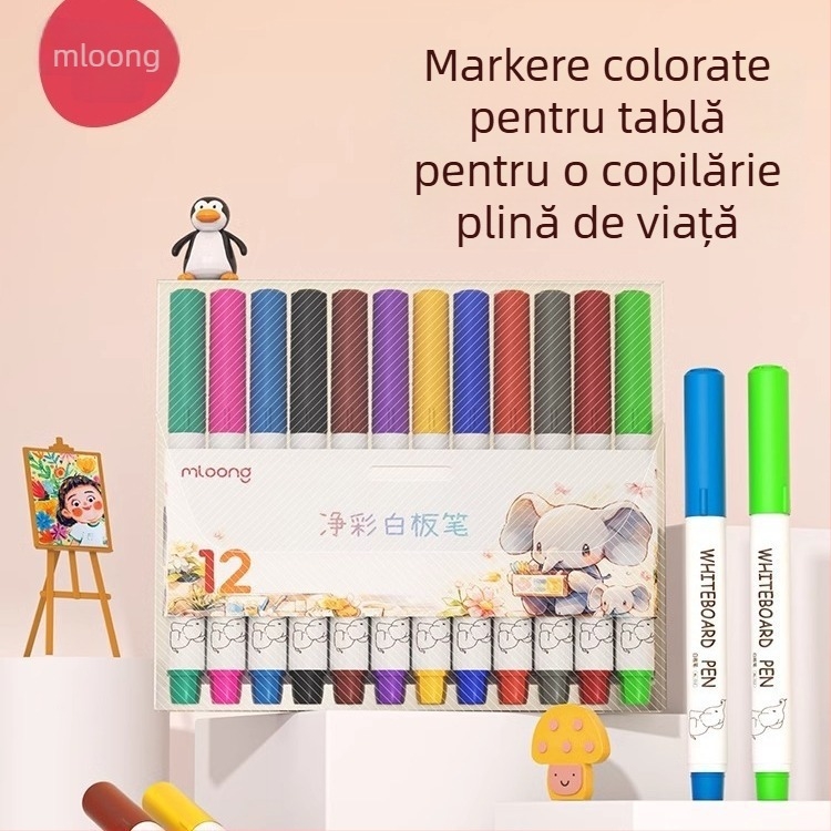Marker pentru tablă albă, șters, pentru copii, netoxic, carcasă din plastic, model B220235487, ambalaj într-un singur exemplar