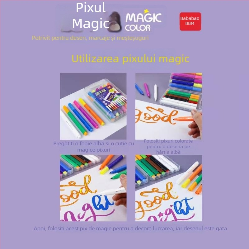 Pix Magic Pen: carcasă din plastic, linie de 1,2 mm, pentru pictură și marcaj, ambalat într-o cutie