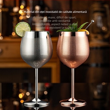 Pahar de vin roșu din oțel inoxidabil 304; stil modern minimalist; prelucrare personalizată; imprimare logo; design monocrom
