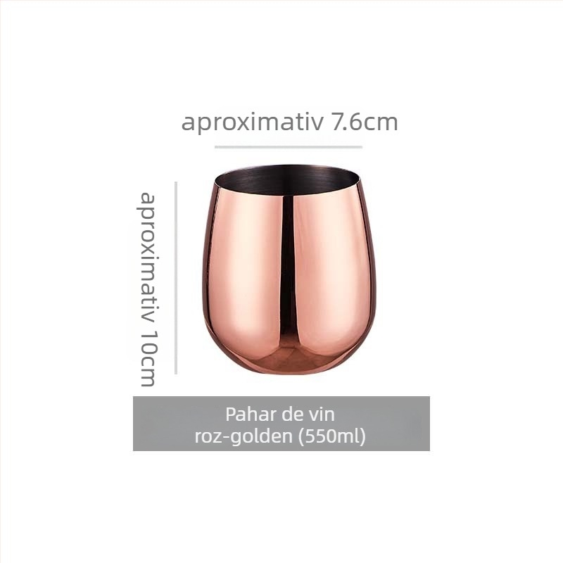 Pahar de vin roșu din oțel inoxidabil 304; stil modern minimalist; prelucrare personalizată; imprimare logo; design monocrom