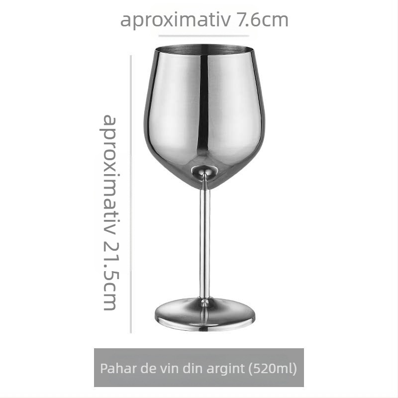 Pahar de vin roșu din oțel inoxidabil 304; stil modern minimalist; prelucrare personalizată; imprimare logo; design monocrom