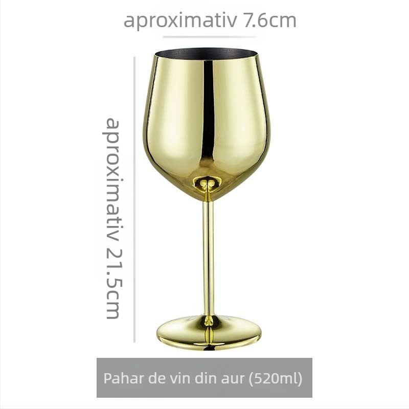 Pahar de vin roșu din oțel inoxidabil 304; stil modern minimalist; prelucrare personalizată; imprimare logo; design monocrom
