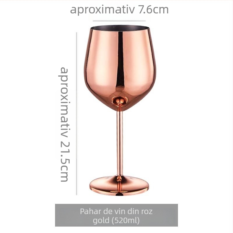 Pahar de vin roșu din oțel inoxidabil 304; stil modern minimalist; prelucrare personalizată; imprimare logo; design monocrom