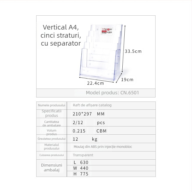 Kaboss suport de afișaj din acrilic pentru birou - multi-strat pentru cataloage și pliante