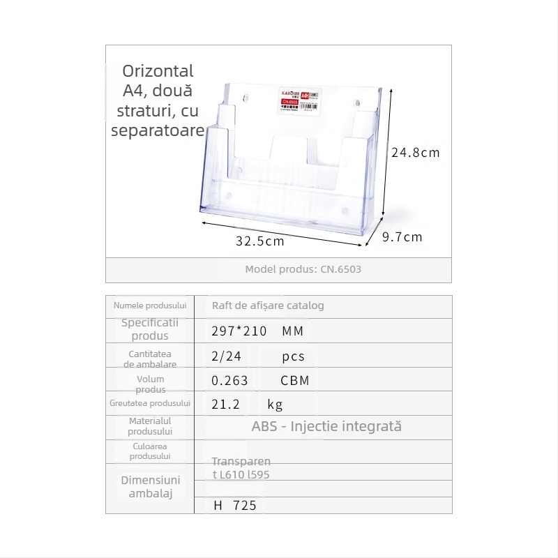 Kaboss suport de afișaj din acrilic pentru birou - multi-strat pentru cataloage și pliante