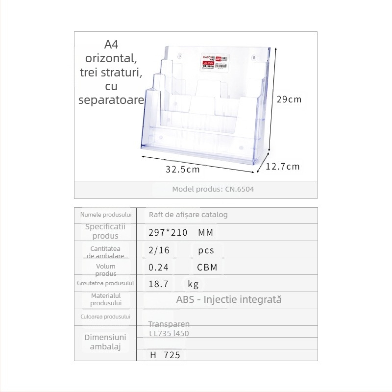 Kaboss suport de afișaj din acrilic pentru birou - multi-strat pentru cataloage și pliante