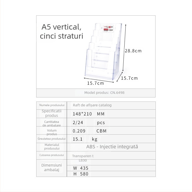 Kaboss suport de afișaj din acrilic pentru birou - multi-strat pentru cataloage și pliante