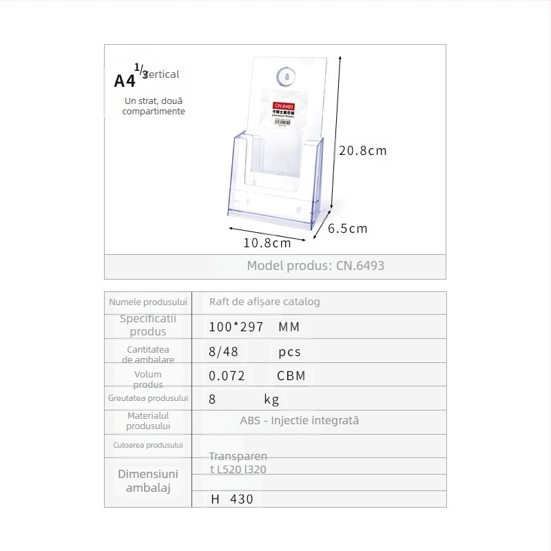 Kaboss suport de afișaj din acrilic pentru birou - multi-strat pentru cataloage și pliante