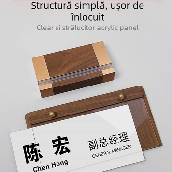 Suport acrilic de birou pentru carduri de vizită și nume — marca Luton; Material: sticlă organică; Categoria: display promoțional; Stil: birou