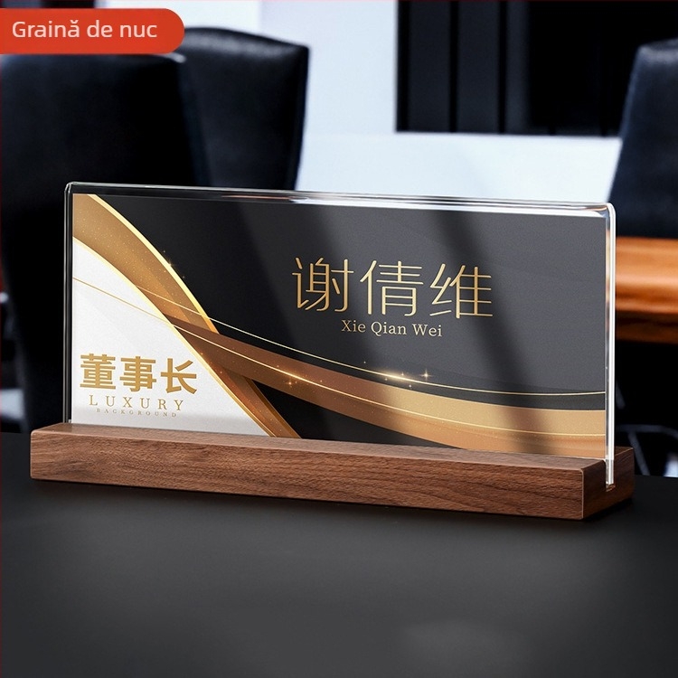 Suport acrilic de birou pentru carduri de vizită și nume — marca Luton; Material: sticlă organică; Categoria: display promoțional; Stil: birou