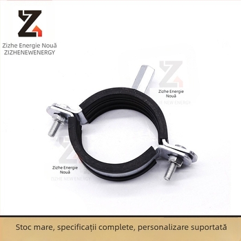 Colier de țevi robust cu garnitură din cauciuc pentru conducte de drenaj, suport metalic cu filet