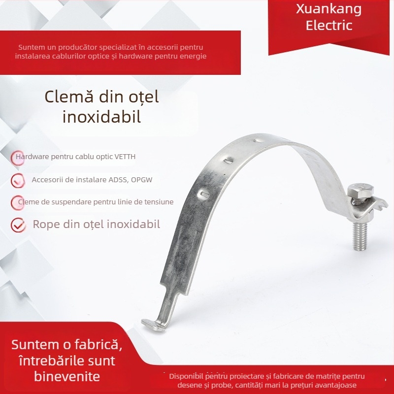 Colier pentru țevi din oțel inoxidabil cu diametru variabil, gaură unică, Xuankang